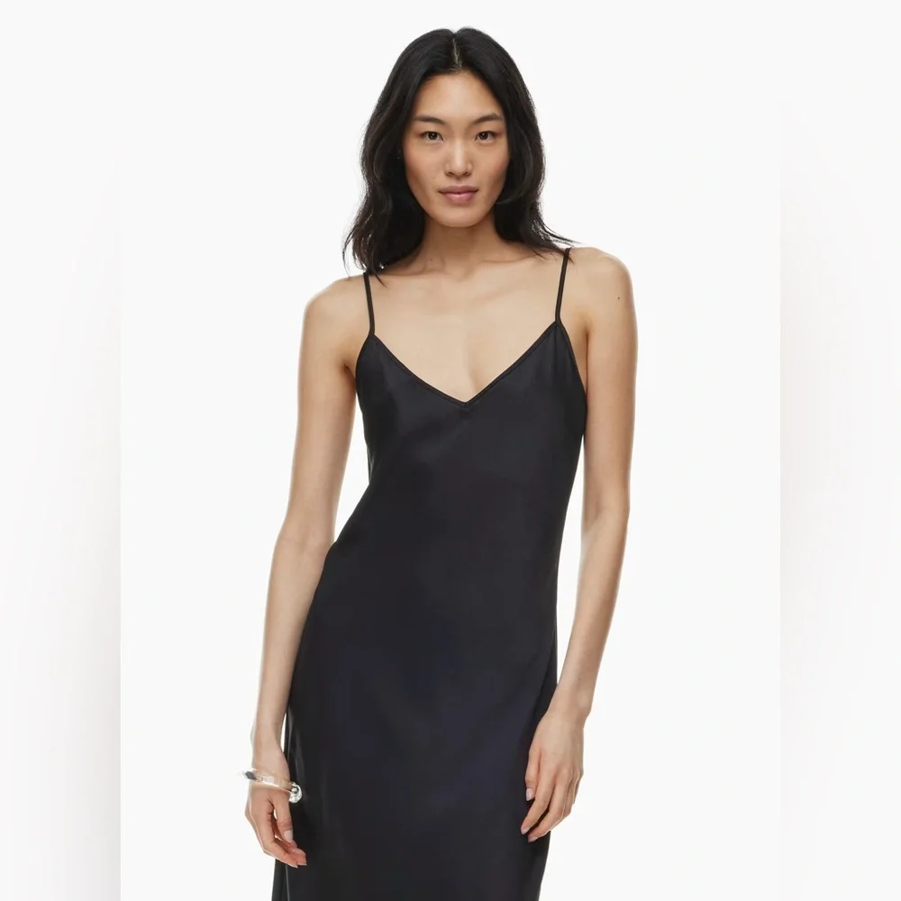 Aritzia Wilfred Only Slip Satin Midi Dress - Picture 2 of 9